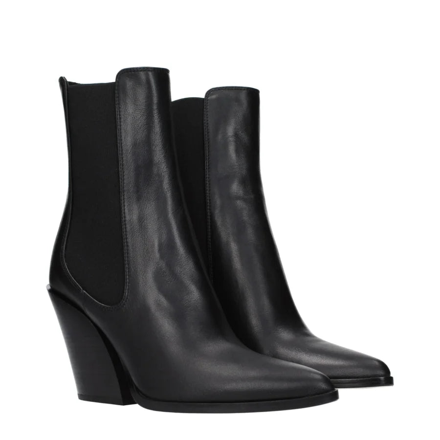 Jimmy Choo Black Leather Ankle Boots
