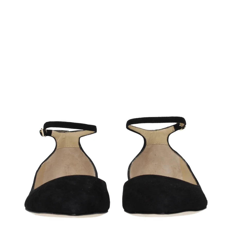 Jimmy Choo Black Leather Ballet Flats