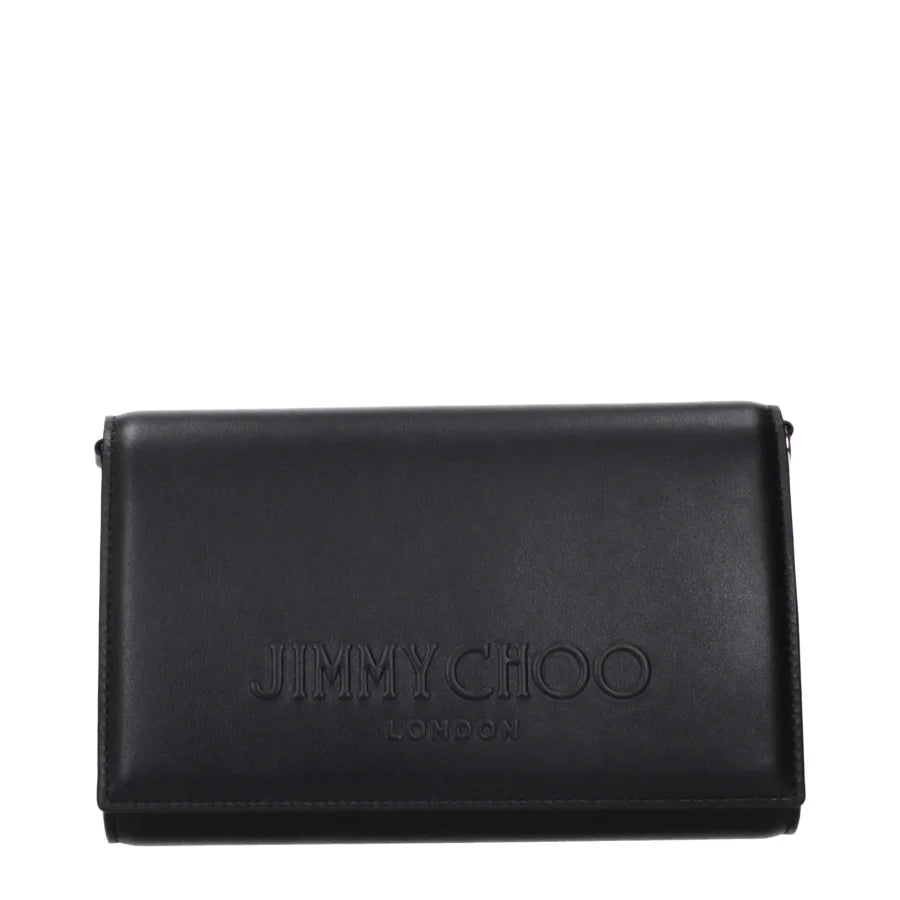 Jimmy Choo Black Leather Clutch Bag