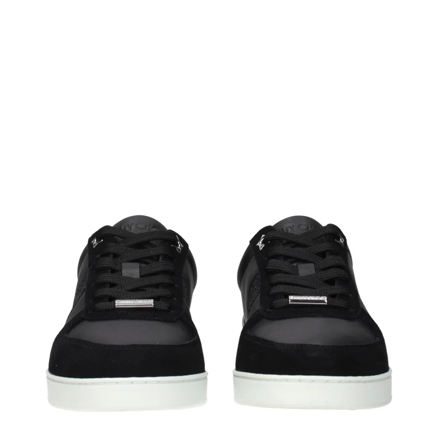 Jimmy Choo Black Leather Low Top Sneakers