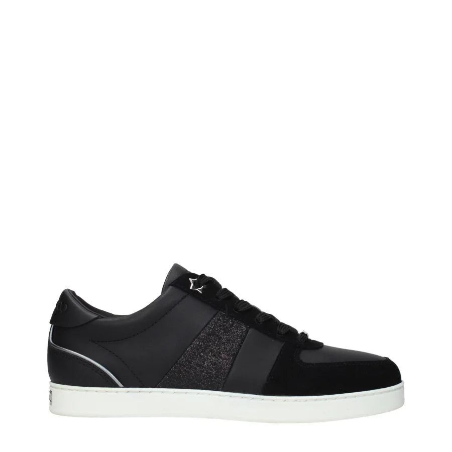 Jimmy Choo Black Leather Low Top Sneakers