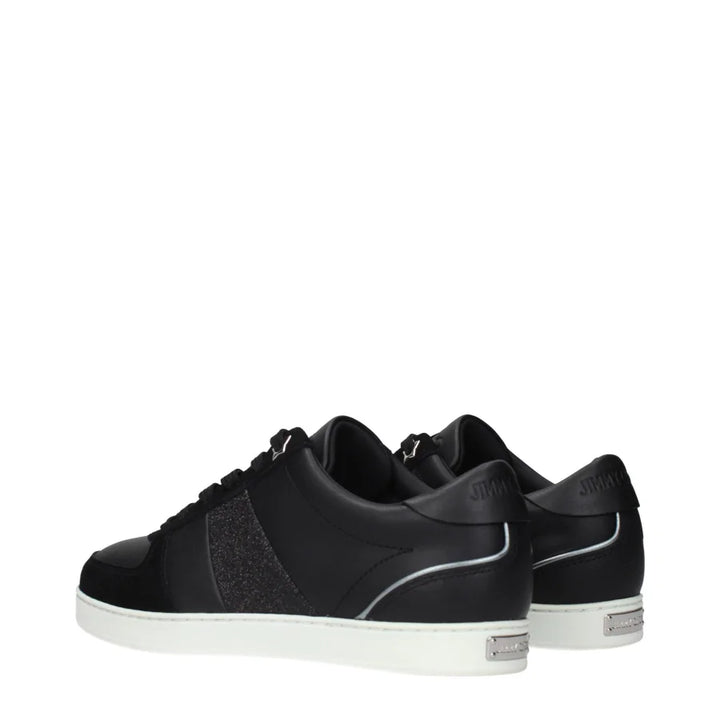 Jimmy Choo Black Leather Low Top Sneakers