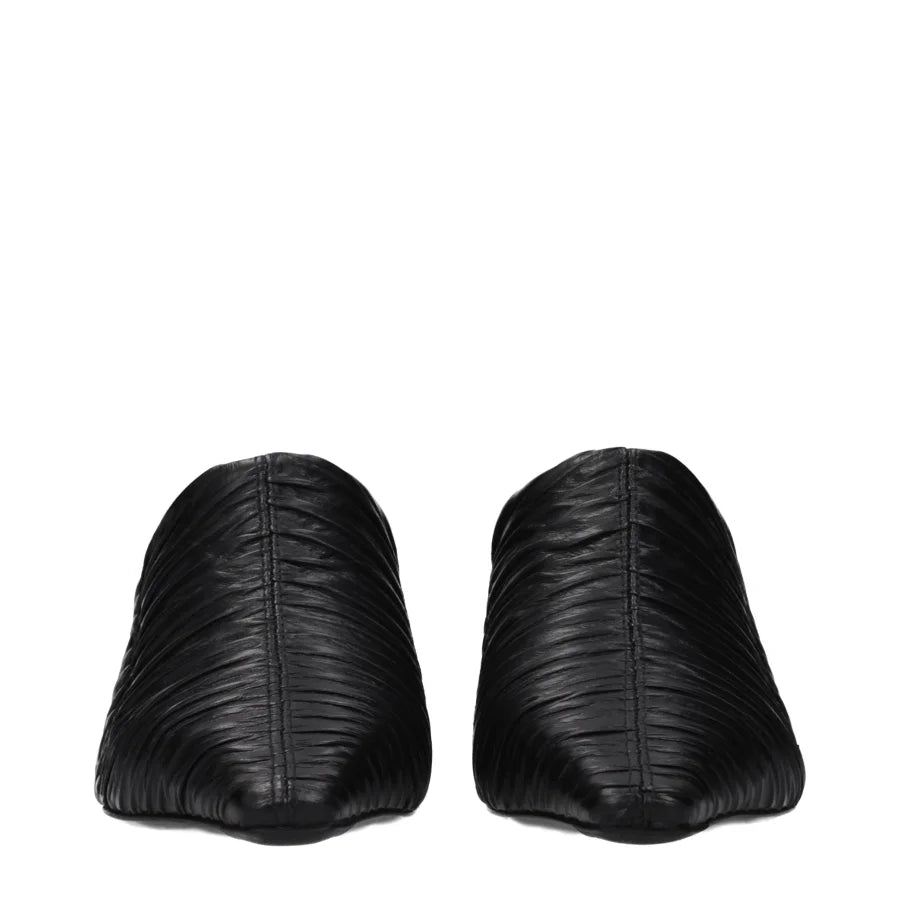 Jimmy Choo Black Leather Mid Heel Pumps