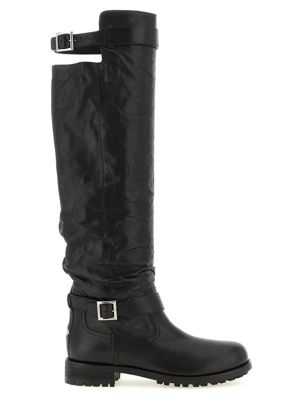 Jimmy Choo Black Leather Over the Knee