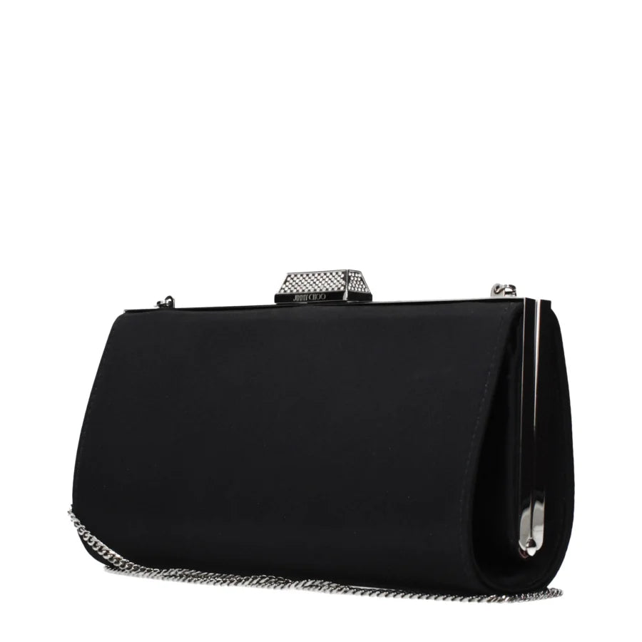 Jimmy Choo Black Satin Clutch Bag