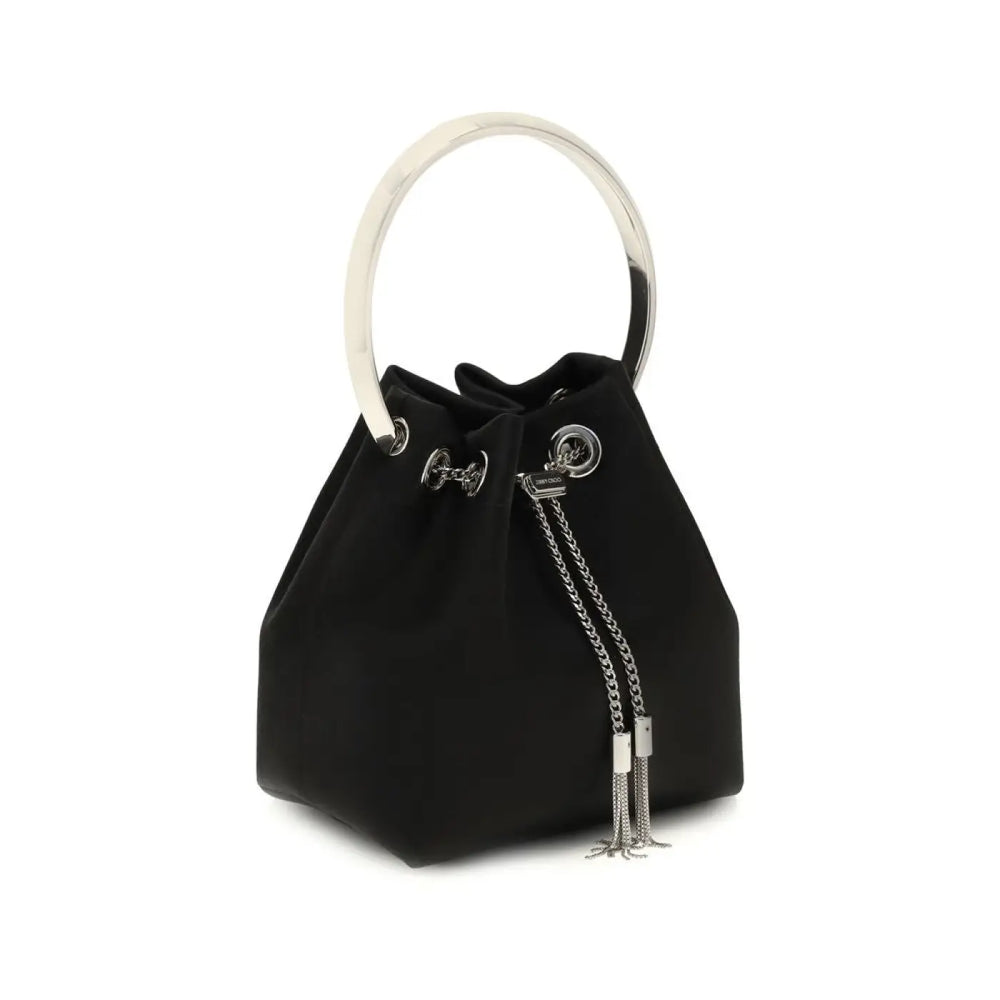 Jimmy Choo Black Silk Shoulder Bag