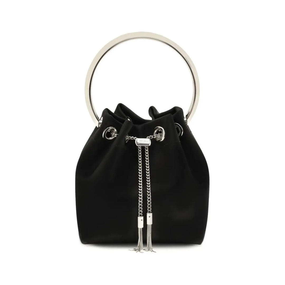 Jimmy Choo Black Silk Shoulder Bag