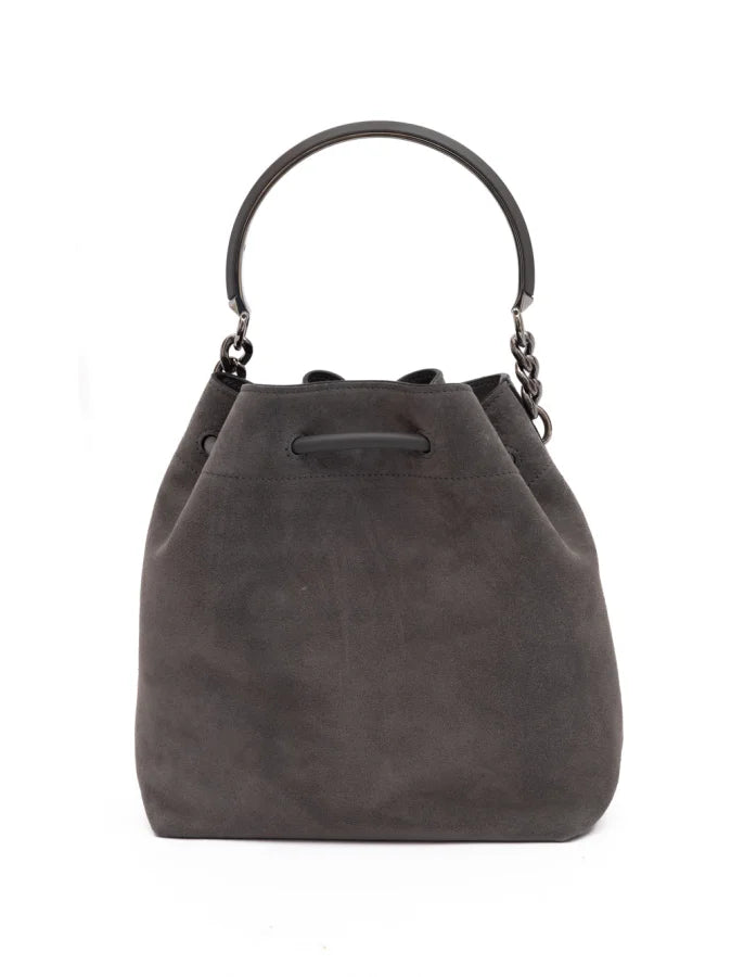 Jimmy Choo Dark Grey Bon Suede Bucket