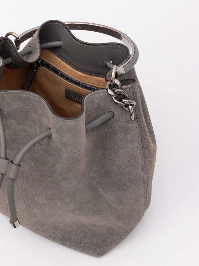 Jimmy Choo Dark Grey Bon Suede Bucket
