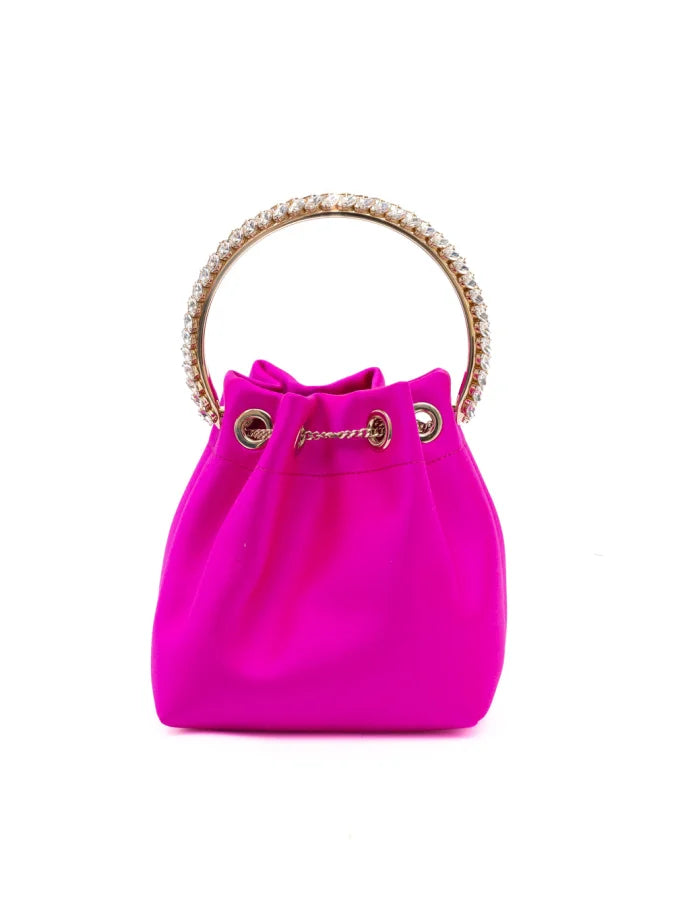 Jimmy Choo Fuchsia Bon Satin Bucket