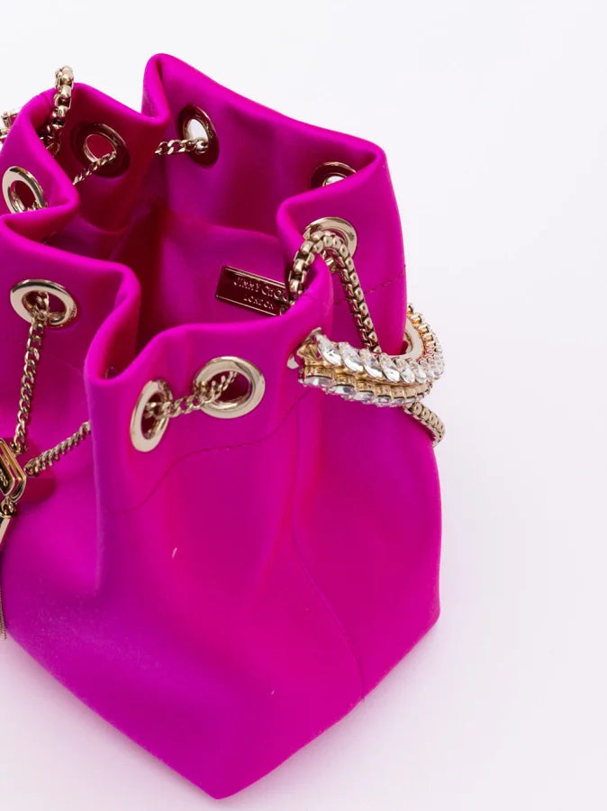 Jimmy Choo Fuchsia Bon Satin Bucket