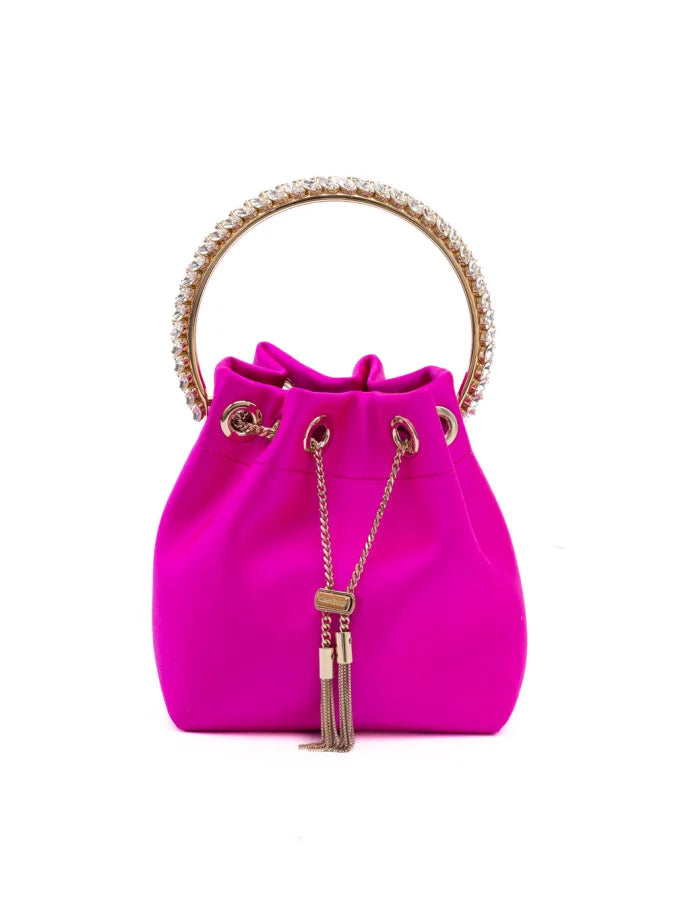 Jimmy Choo Fuchsia Bon Satin Bucket