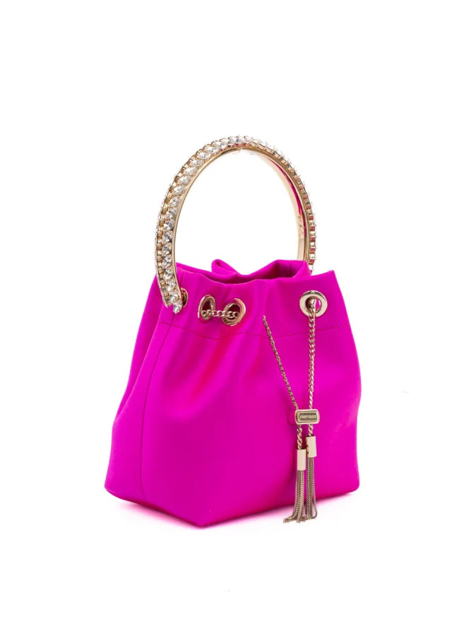 Jimmy Choo Fuchsia Bon Satin Bucket