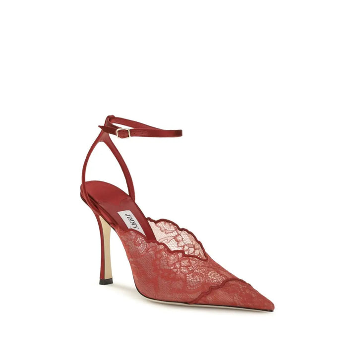Jimmy Choo Red Fabric High Heel Pumps