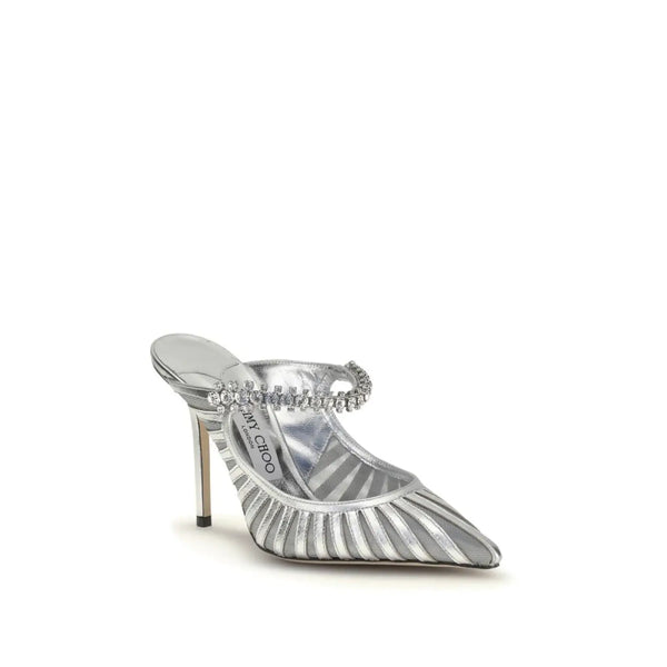 Jimmy Choo Silver Leather High Heel Pumps
