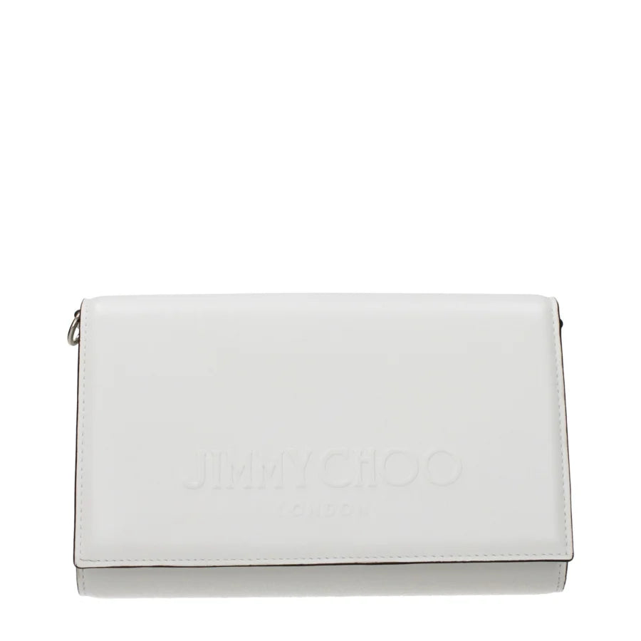Jimmy Choo White Leather Clutch Bag