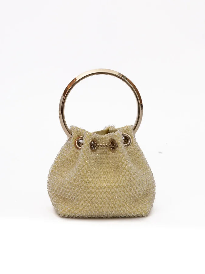 Jimmy Choo Yellow Bon Micro Crystals Bucket