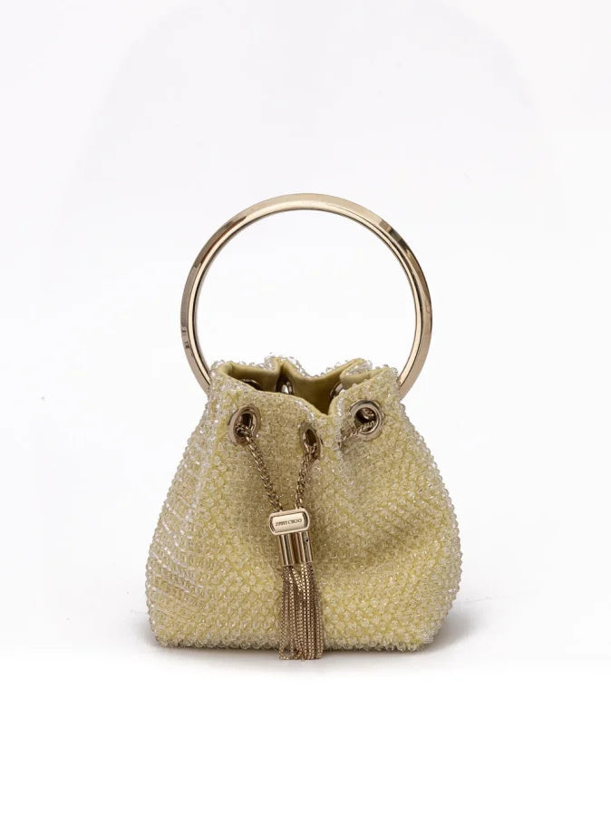Jimmy Choo Yellow Bon Micro Crystals Bucket