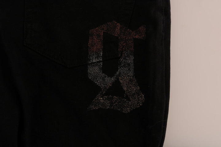 John Galliano Black Cotton Denim Stretch Regular Fit Jeans