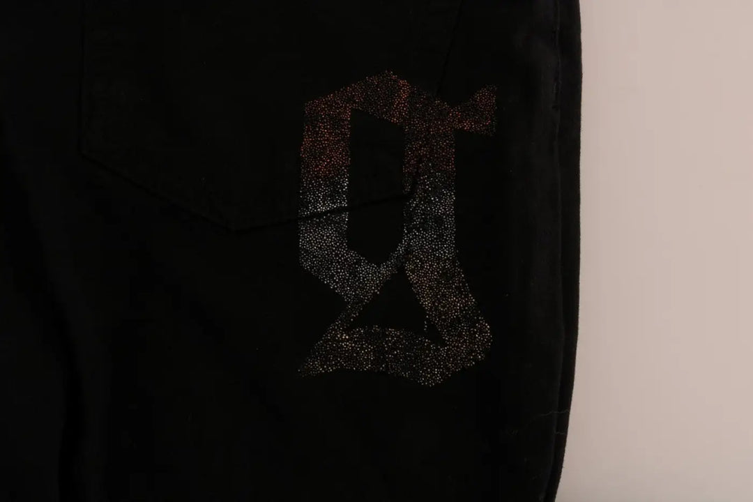 John Galliano Black Cotton Denim Stretch Regular Fit Jeans