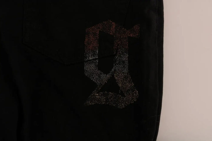 John Galliano Black Cotton Denim Stretch Regular Fit Jeans