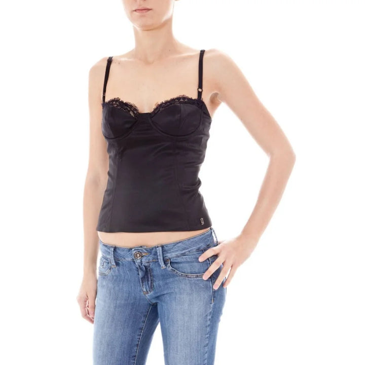 John Galliano Black Elastane Women’s Intimate Top