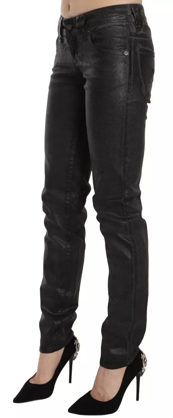 John Galliano Black Washed Low Waist Regular Leg Denim Pants