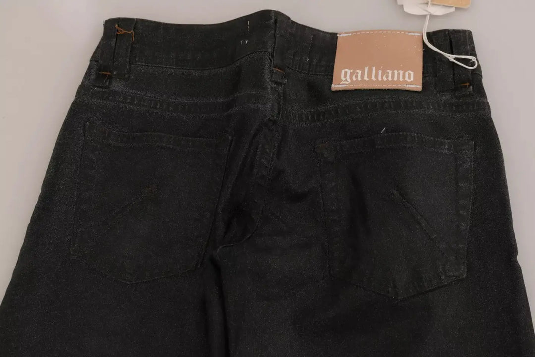 John Galliano Black Washed Low Waist Regular Leg Denim Pants