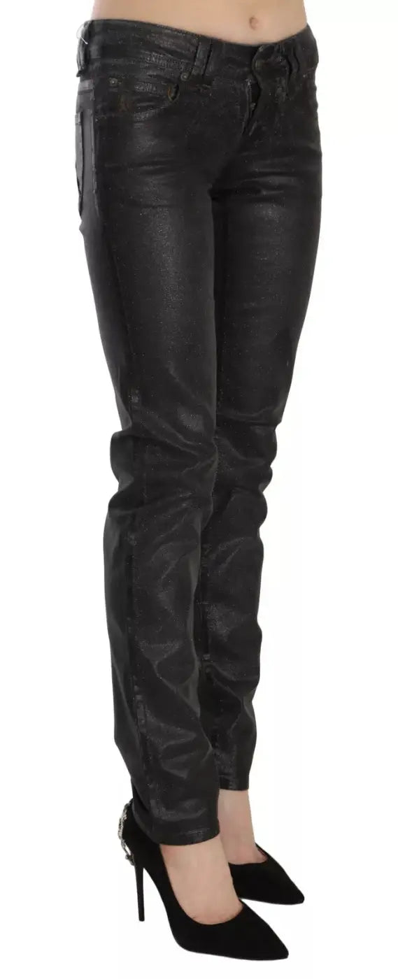 John Galliano Black Washed Low Waist Regular Leg Denim Pants