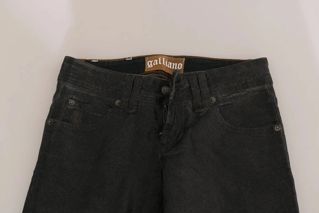 John Galliano Black Washed Low Waist Regular Leg Denim Pants
