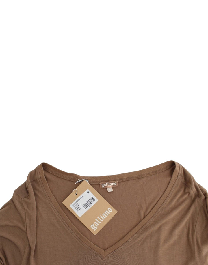 John Galliano - Brown shortsleeved top