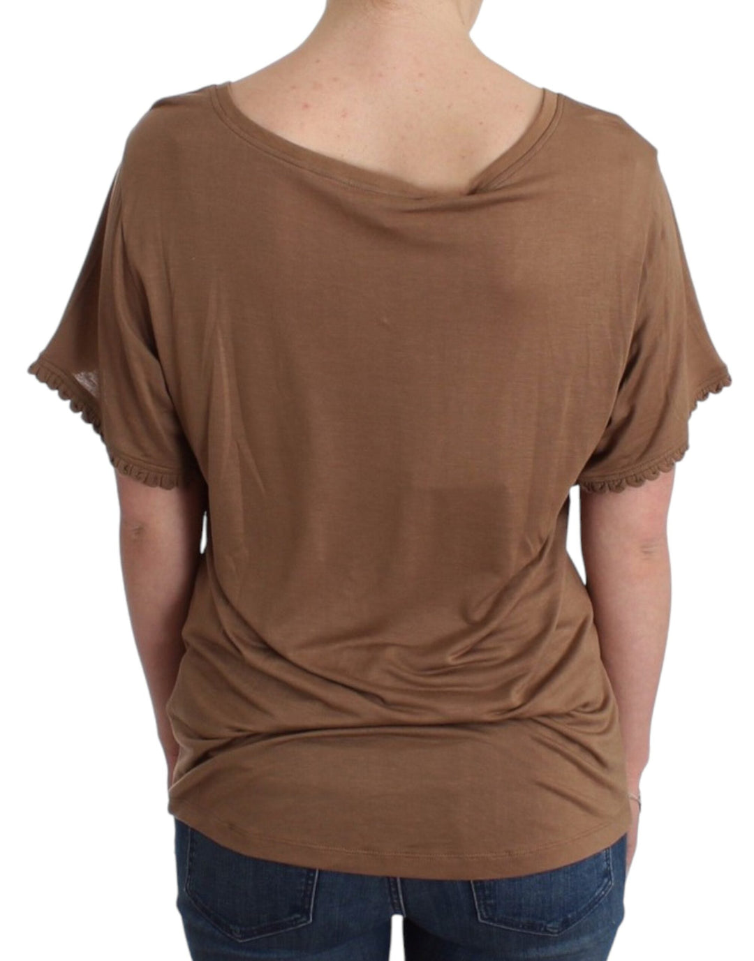 John Galliano - Brown shortsleeved top