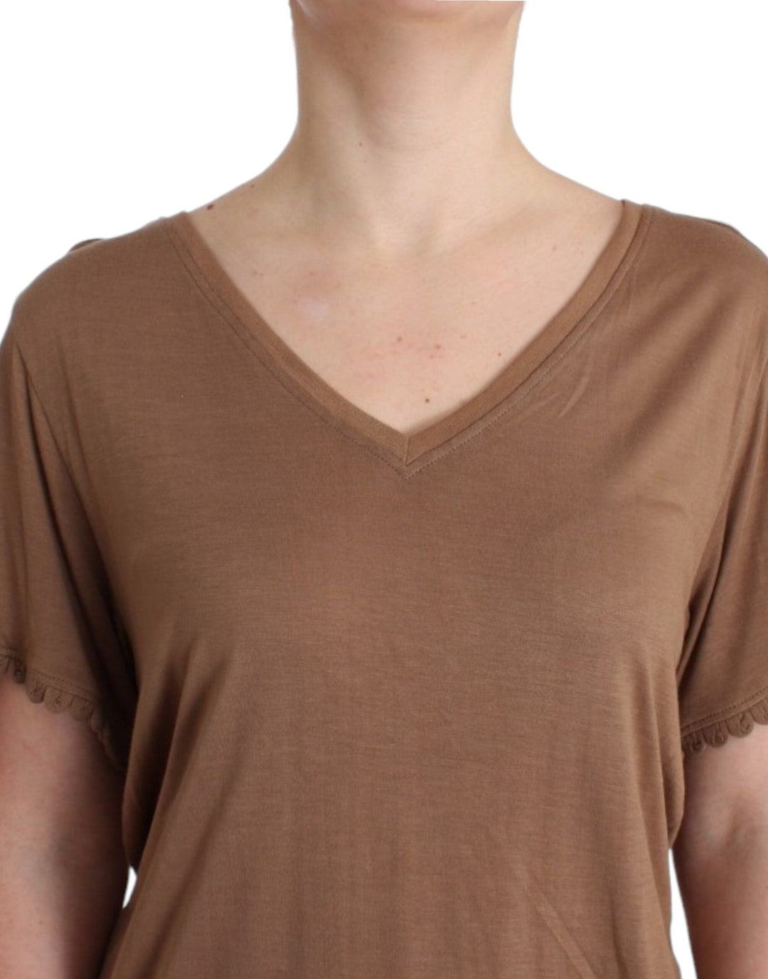 John Galliano - Brown shortsleeved top