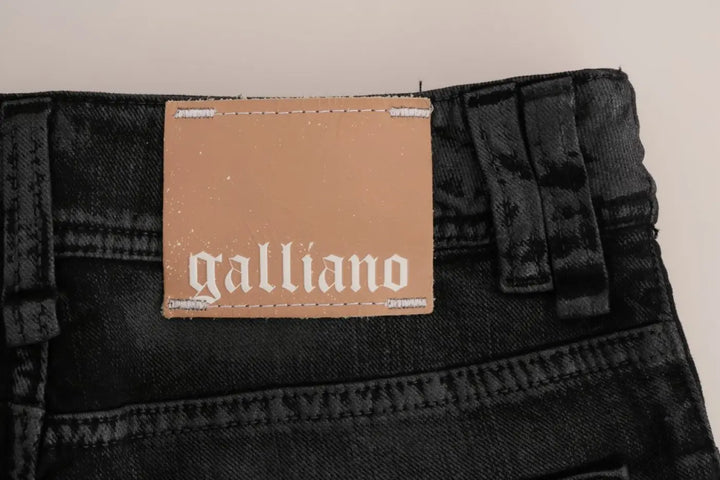John Galliano Gray Wash Cotton Stretch Regular Fit Jeans