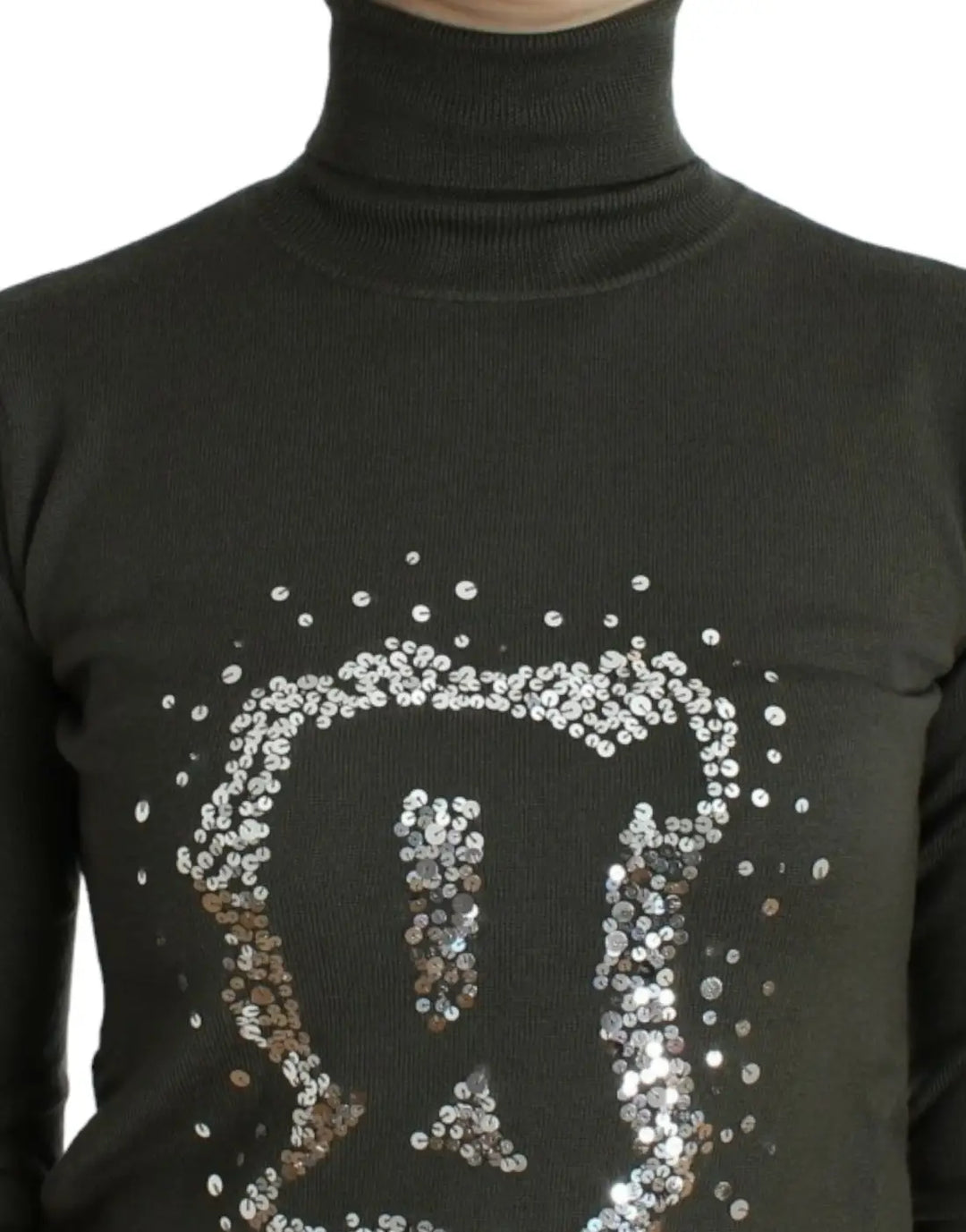 John Galliano Green wool turtleneck sweater