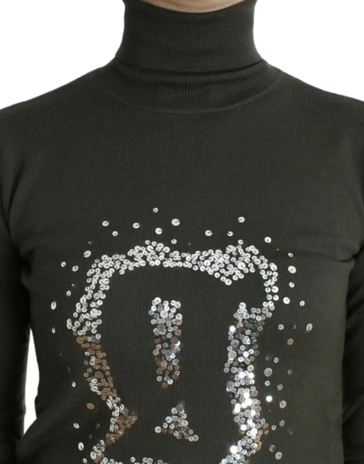 John Galliano Green wool turtleneck sweater
