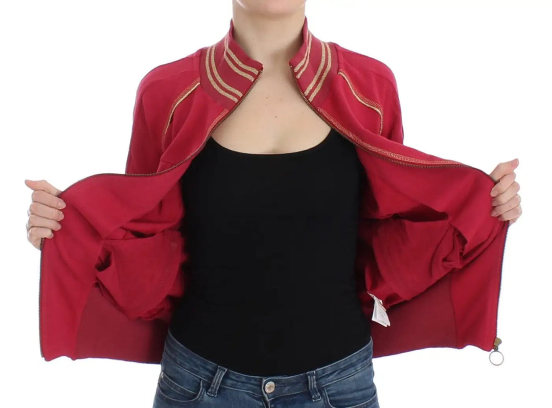 John Galliano Pink Mock Zip Cardigan Sweatshirt Sweater