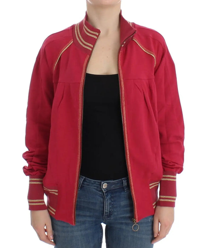John Galliano Pink Mock Zip Cardigan Sweatshirt Sweater