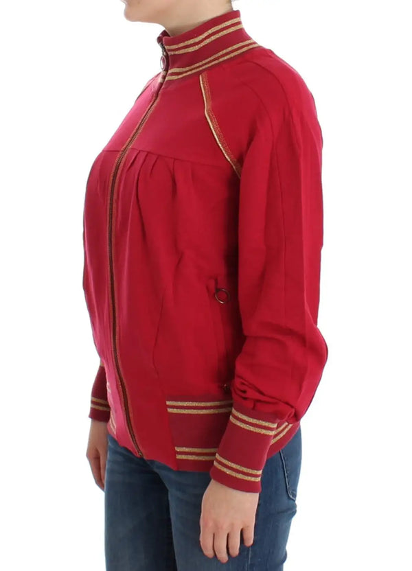 John Galliano Pink Mock Zip Cardigan Sweatshirt Sweater