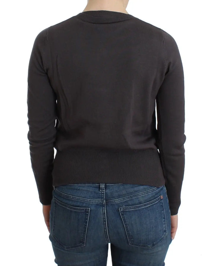 John Galliano Purple Wool Sequined Cardigan Knit Sweater