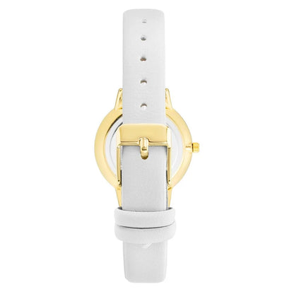 Juicy Couture White Plastic Dress Watch with Golden Metal Accents