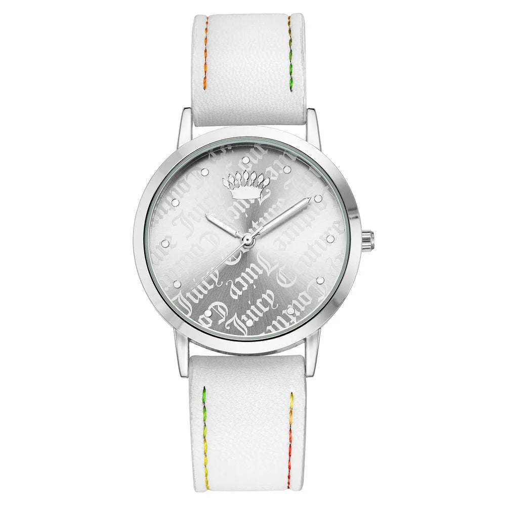 Juicy Couture White Plastic Dress Watch Silver Dial 36mm