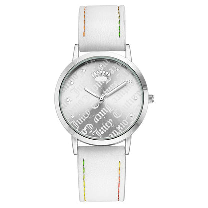Juicy Couture White Plastic Dress Watch Silver Dial 36mm
