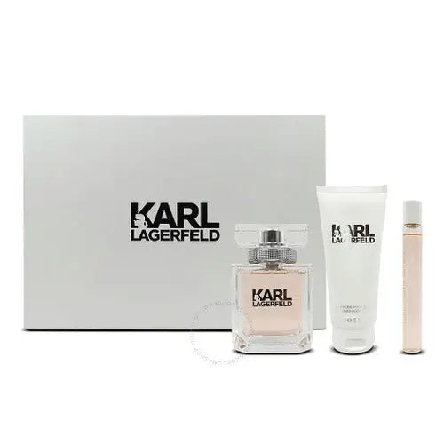 Indulge in the Karl Lagerfeld 3 Piece Gift Set for Luxurious Fragrance Women’s Sets