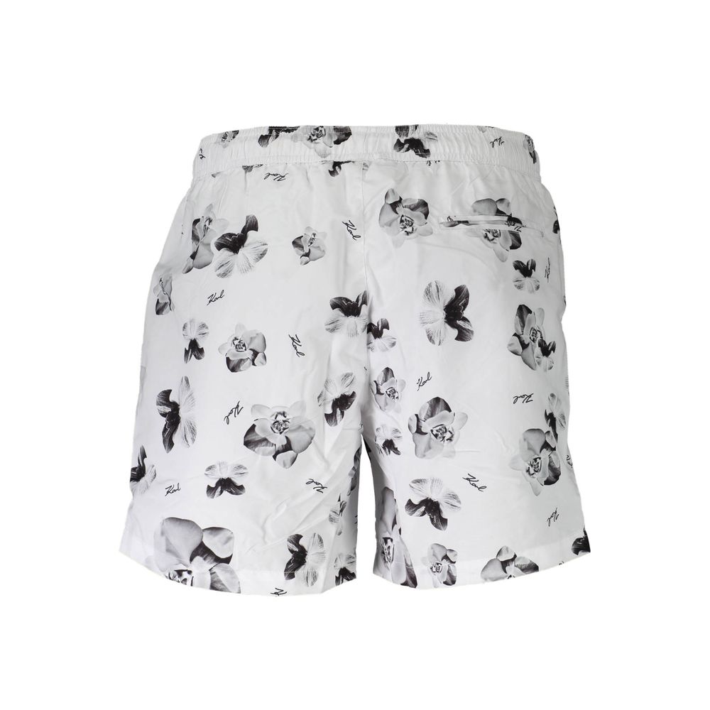 Karl Lagerfeld Bianco Polyester Men’s Swim Boxer
