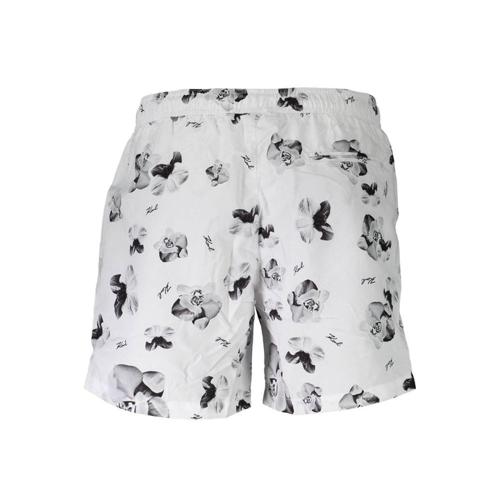Karl Lagerfeld Bianco Polyester Men’s Swim Boxer