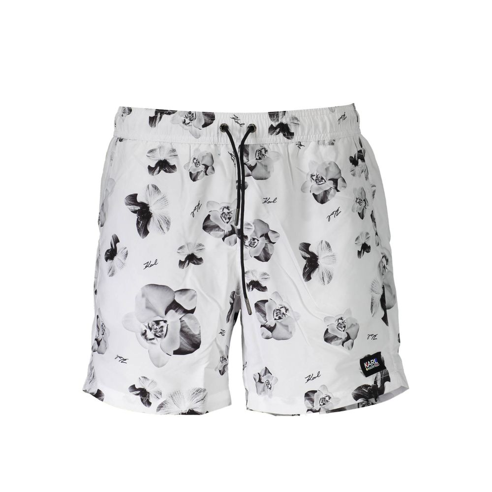 Karl Lagerfeld Bianco Polyester Men’s Swim Boxer