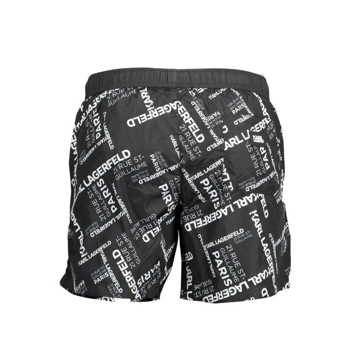 Karl Lagerfeld Black Polyester Men’s Swim Trunk