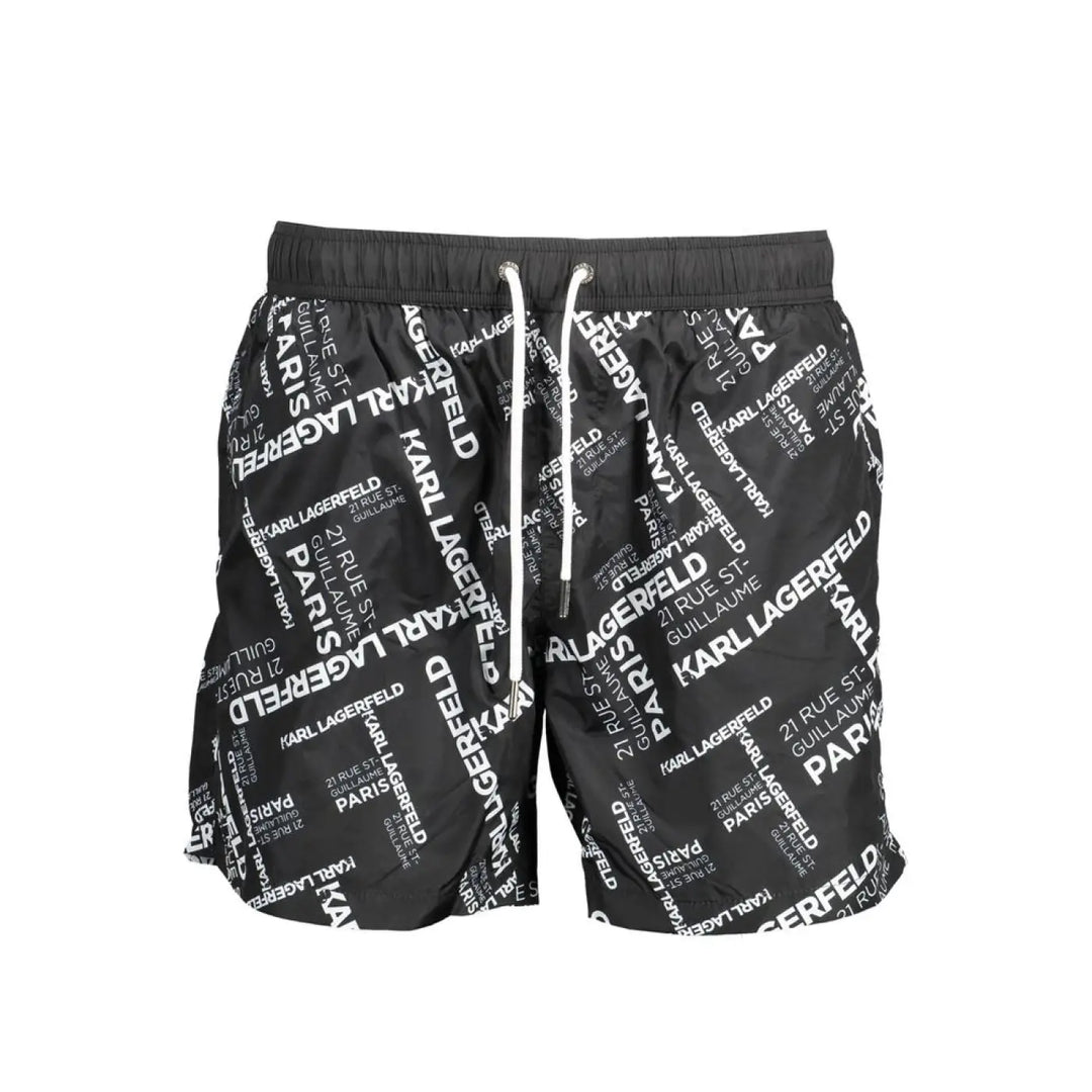 Karl Lagerfeld Black Polyester Men’s Swim Trunk