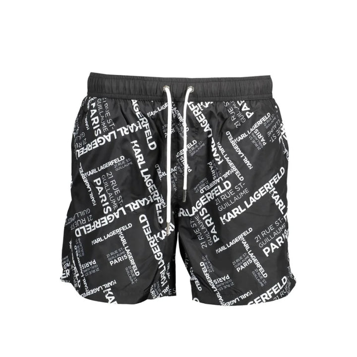 Karl Lagerfeld Black Polyester Men’s Swim Trunk